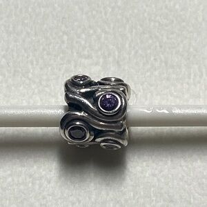 PANDORA Amethyst CZ Ocean Wave Charm - retired.